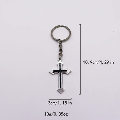 Classic Cross Keychain - Fashion Car Key Ring Pendant & Bag Jewelry Accessory
