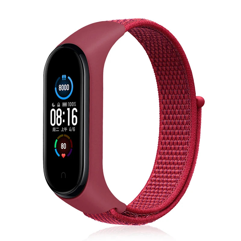 Nylon Loop Strap for Xiaomi Mi Band - Adjustable Sport Wristband Bracelet for Mi Band 3 4 5 6 7 8
