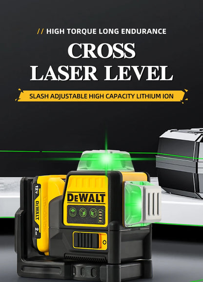 Dewalt DW089LG Laser Level – 12-Line 360° Vertical Laser with 12V Lithium Battery for Outdoor Use