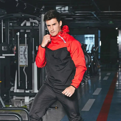 Unisex Sauna Suit — Women's & Men's Gym Clothing Set with Pullover Hoodie for Running, Fitness, Weight Loss & Sweating