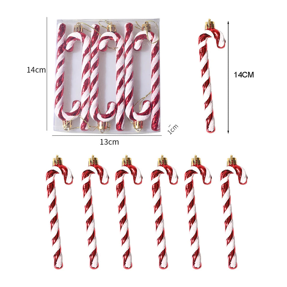 Christmas Candy Decorations – Red & Gold Candy Canes and Pine Cones for Xmas Tree and Home Decor 2025