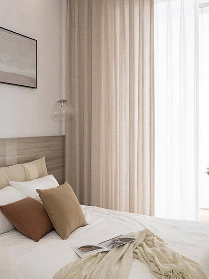 Thickened Cotton Linen Semi-Shading Curtains – Stylish Window Drapes for Bedrooms & Living Rooms