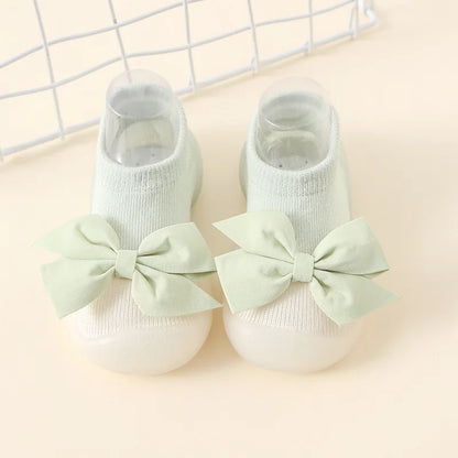 Newborn Baby Shoes — Embroidered Nonslip Socks & Soft Rubber Sole Booties for Boys & Girls