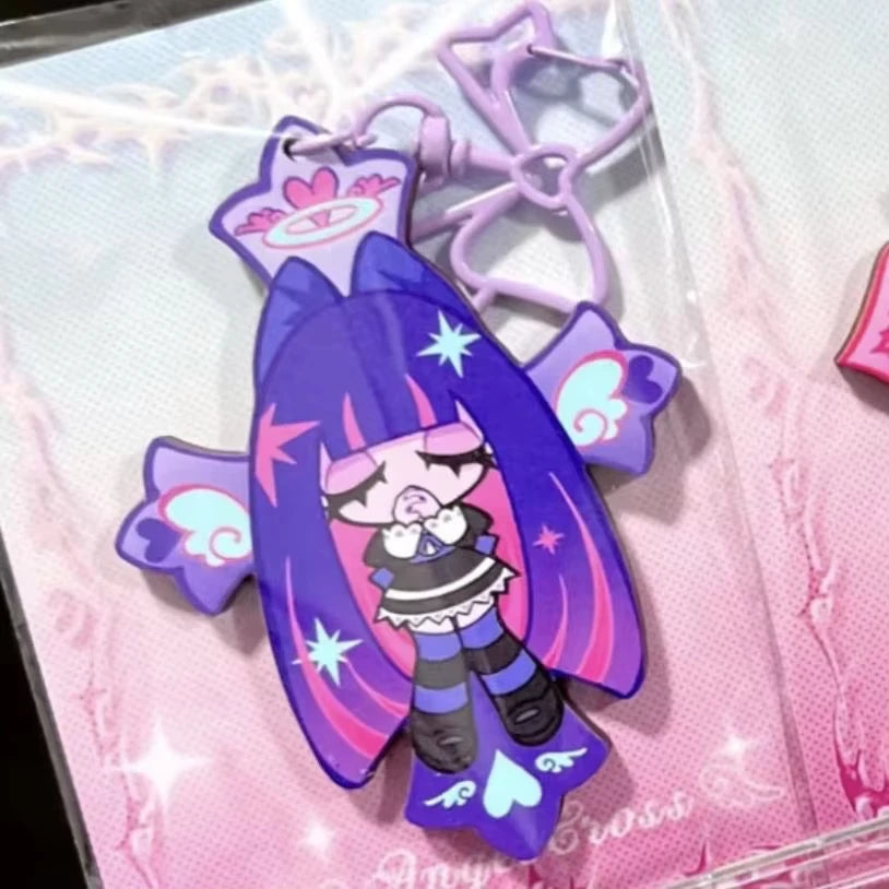 Panty & Stocking Anime Keychain - Kawaii Acrylic Figure Pendant Gift