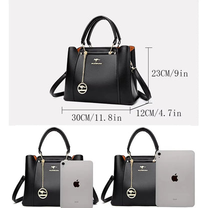 Luxury Women’s Leather Handbag – Large Capacity Shoulder & Crossbody Designer Bag