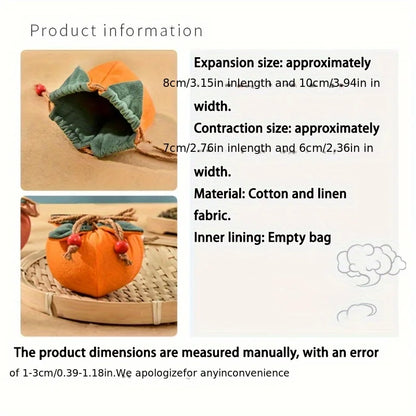 Persimmon Incense Bag - Hanging Car Rearview Mirror Blessing Pouch for Good Fortune and Decor