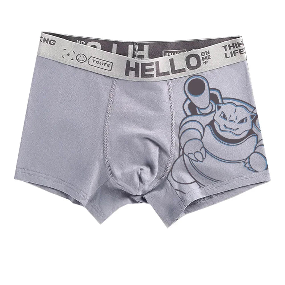 Pokemon Anime Men's Boxer Briefs — Charmander, Charizard, Bulbasaur, Gengar & Pikachu Antibacterial Underwear Shorts Gift