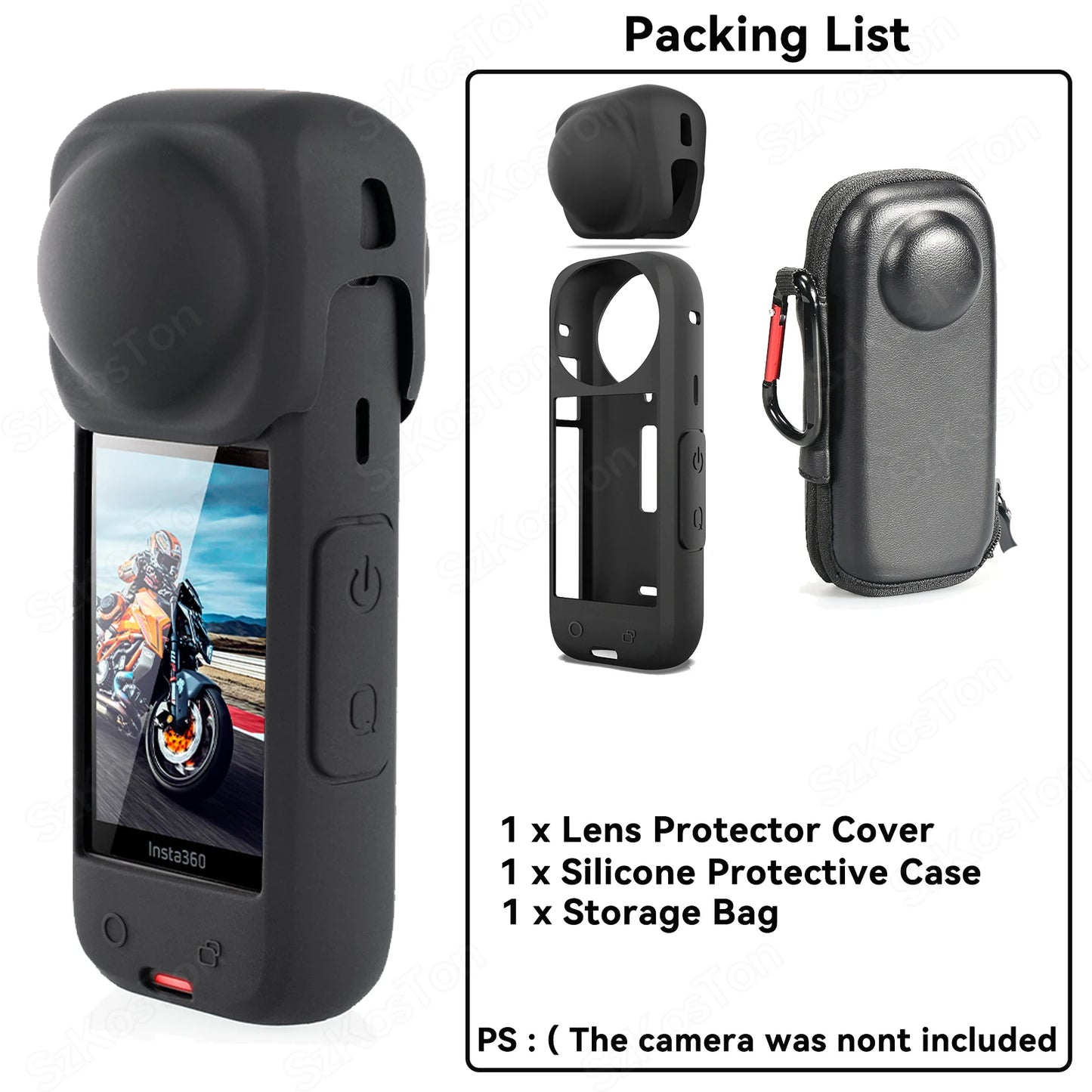 Insta360 X4 Lens Guards, Storage Bag & Screen Protector Film – Anti-Scratch Camera Accessories for Insta360 X4