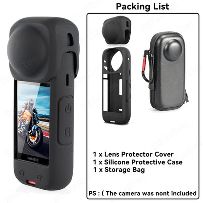 Insta360 X4 Lens Guards, Storage Bag & Screen Protector Film – Anti-Scratch Camera Accessories for Insta360 X4