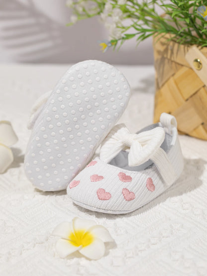 Meckior Baby Girl Shoes — Spring & Autumn Cotton Sole Moccasins with Bow, Anti-Slip First Walkers for Newborns & Toddlers
