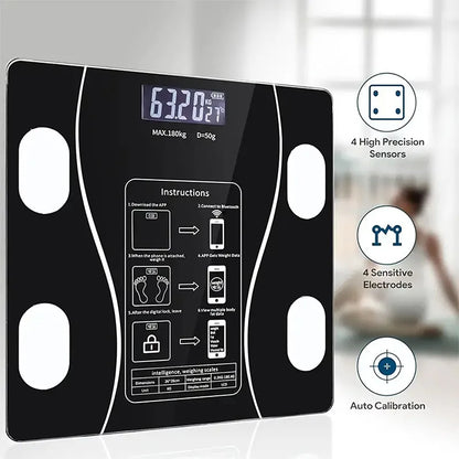 LED Smart Body Fat Scale — Bluetooth Digital Weight & Body Composition Scale with App Sync for Weight Loss