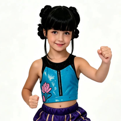 Purple Long Braided Wig - Side Ponytail Kids Girls Wig for Halloween, Anime Cosplay & Parties