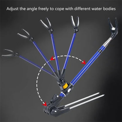 Adjustable Stainless Steel Telescopic Fishing Rod Holder Bracket – 1.7M/2.1M/2.4M Thickened Dual-Purpose Fishing Rod Support Stand for Outdoor Fishing