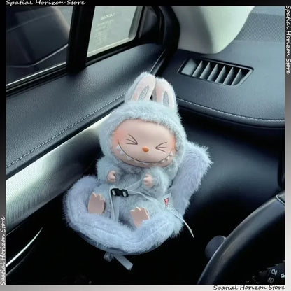 Mini Plush Safety Seat — Kawaii Labubu Idol Kpop Doll Car Air Freshener & Decoration Accessory