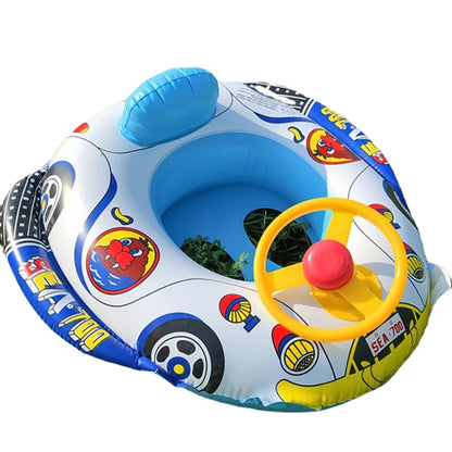 Inflatable Kids Swim Seat - Tear-Resistant Pool & Beach Water Toy with Fun Car Horn Design for Children