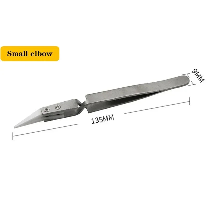 Ceramic Soldering Tweezers - Precision Anti-Static Electronic Repair Tool Set