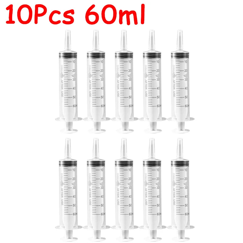 Plastic Measuring Syringe - 20ml, 60ml, and 100ml Needle-Free Liquid, Nutrient, Oil, and Pet Feeding Tool
