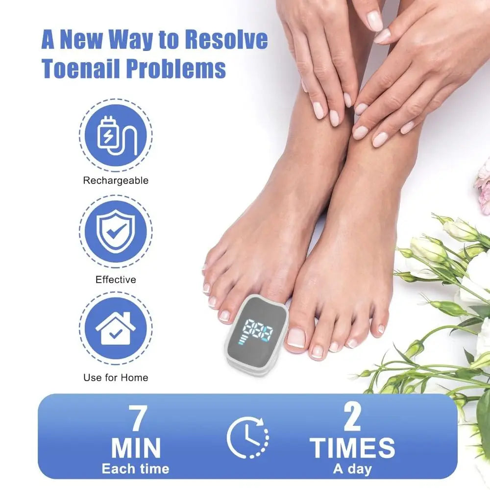 Rechargeable Nail Care LED Light Device - UV-Free Toenail Treatment Lamp for Home Foot Care