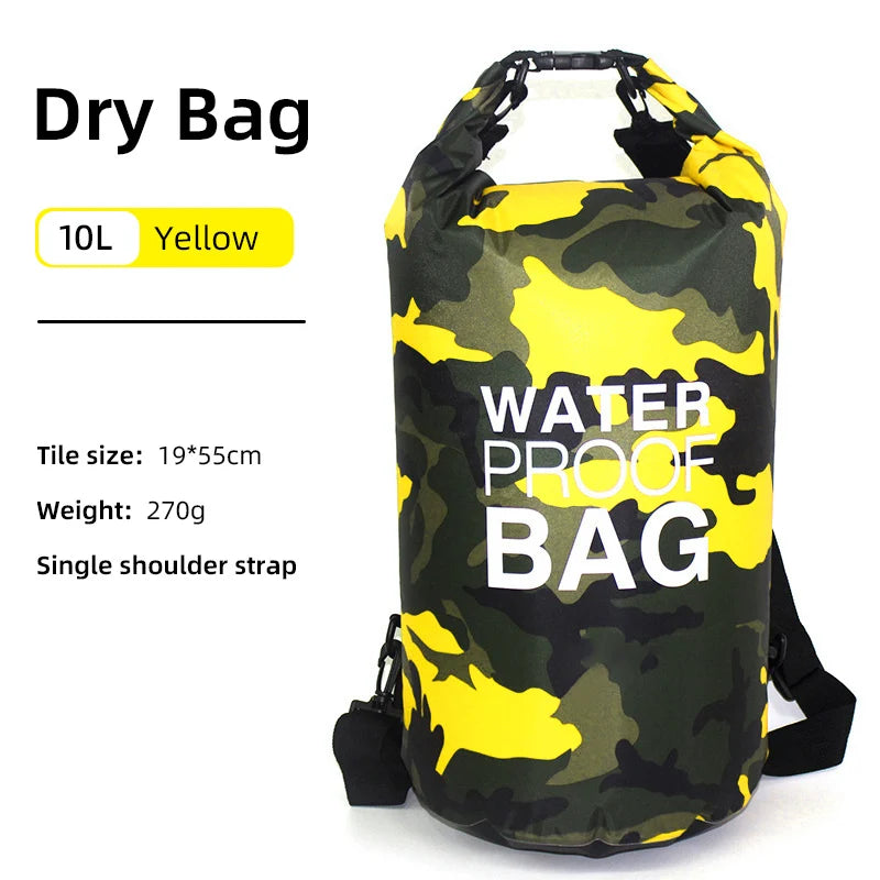 Waterproof Dry Bag - 10L/20L Storage Pack for Swimming, Trekking, Rafting, Kayaking & Boating
