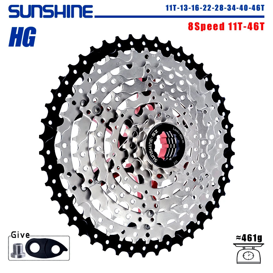 SUNSHINE Bicycle Cassette 8-12 Speed Freewheel - 32T to 52T Sprocket for Shimano/SRAM HG Flywheel