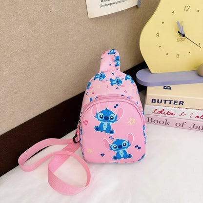 Stitch & Angel Sling Chest Bag – Cartoon Anime Crossbody Shoulder Bag with Coin Purse for Daily Travel