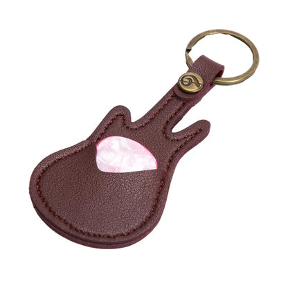 PU Leather Guitar Pick Holder Keychain – Plectrum Bag Case for Guitar Accessories & Music Supplies