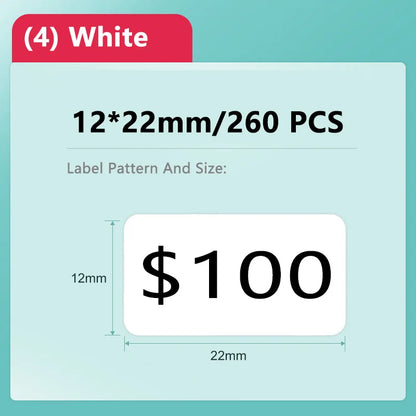 Niimbot D11/D101/D110 Mini Portable Thermal Label Printer – White Waterproof Anti-Oil Sticker Paper, No-Glue Bluetooth Sticker Printer