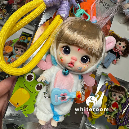 Mini Labbu Pocket Doll – Jointed Blythe-Style Boy & Girl Doll for Girls, Rainbow Ball Mobile Phone Decoration