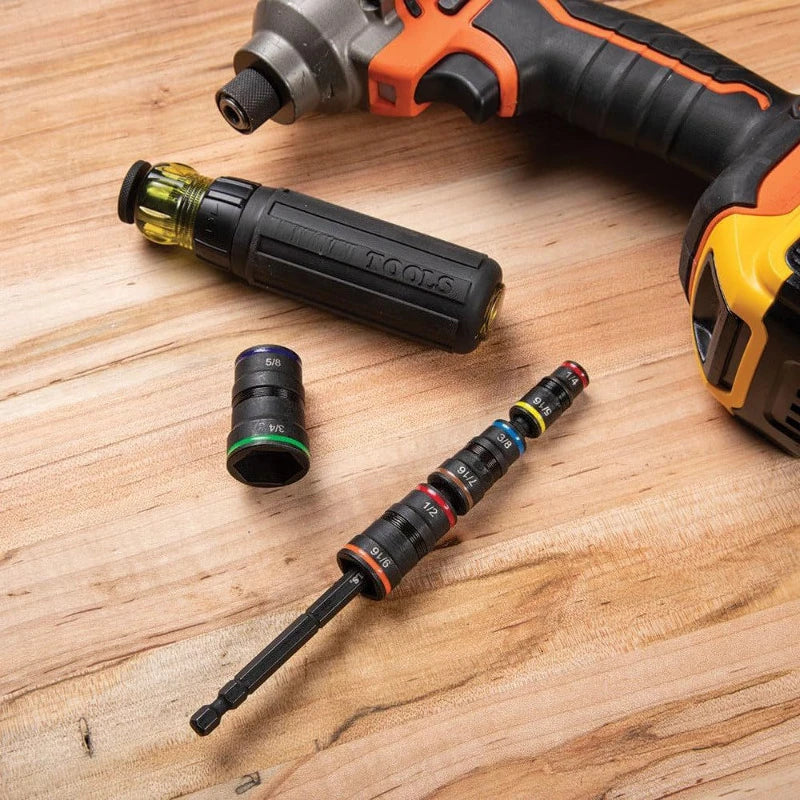 9-in-1 Magnetic Impact Socket Set - High-Torque Double-Head Hex Repair & Maintenance Tool