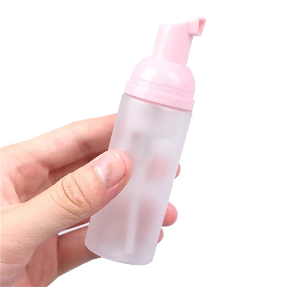 60ml Small Foam Dispenser Pump Bottle - Refillable Plastic Soap Container for Travel, Cleaning & Cosmetics Packaging