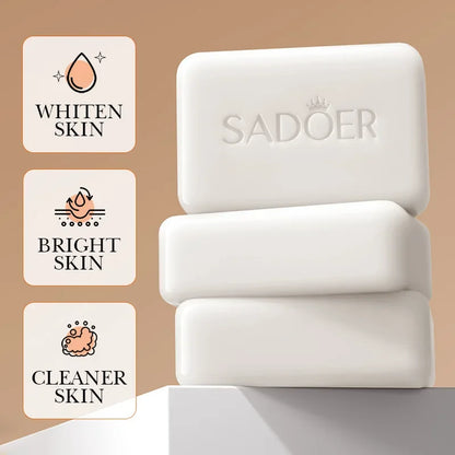 Sadoer Niacinamide & Arbutin Facial Soap – Brightening Moisturizing Deep Cleansing Handmade Face & Body Cleanser Foam