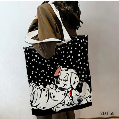 101 Dalmatians Polka Dot Tote Bag – Reusable Canvas Shopping Bag for Daily Use, Travel, School & Eco-Friendly Carry-All Handbag