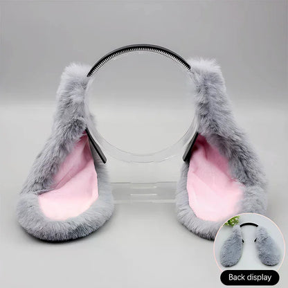 Cute Bunny Ears Headband - Plush Rabbit Hair Hoop Cosplay Accessory for Adults & Parties