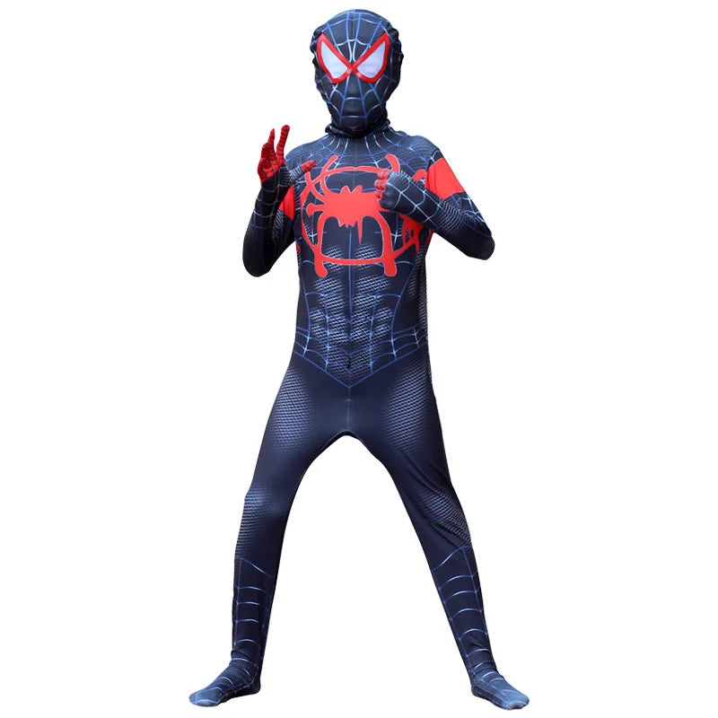 Men's Amazing Spiderman Cosplay Costume – Miles Morales Superhero Zentai Bodysuit Jumpsuit for Boys, Girls, Halloween & Christmas