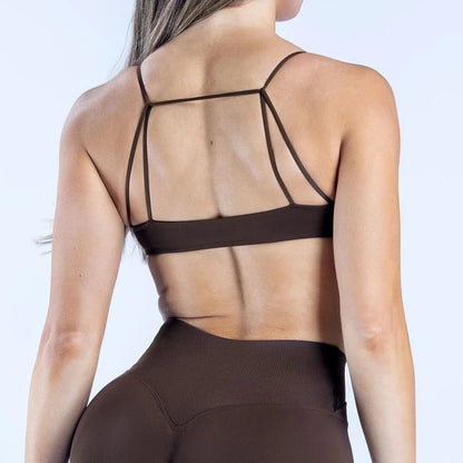 Vision Twist Front Sports Bra - High Support Seamless Women’s Yoga Workout Fitness Bra with Push Up Design