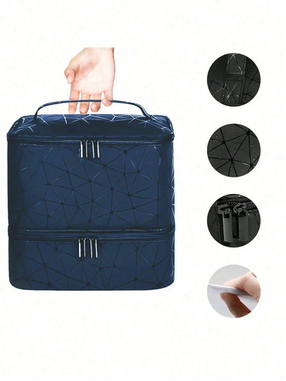 Women's Portable Double-Layer Nail Polish & Essential Oil Storage Bag – Multi-Function Organizer for Travel