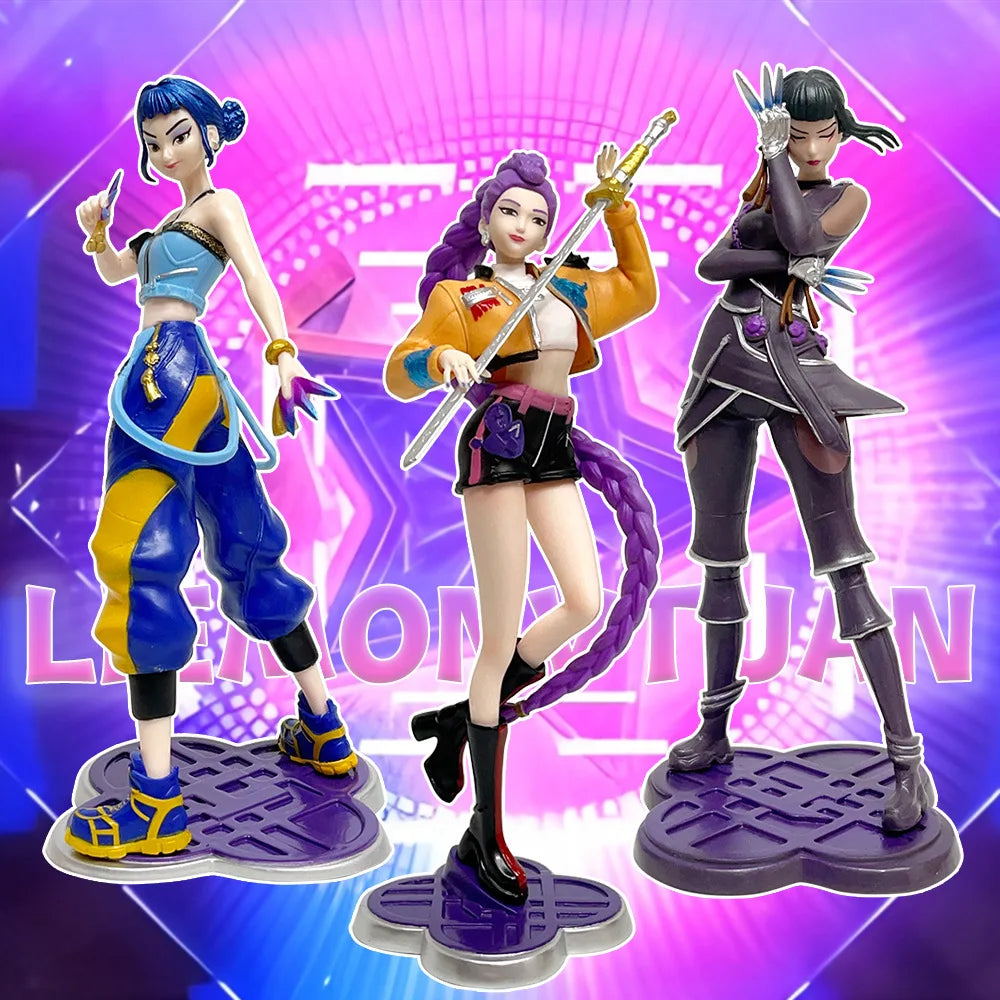 22cm K-Pop Demon Hunters Anime Figures – Rumi, Zoey, Mira, Saja Vinyl Action Toy Collectibles for Fans & Cosplay Gifts