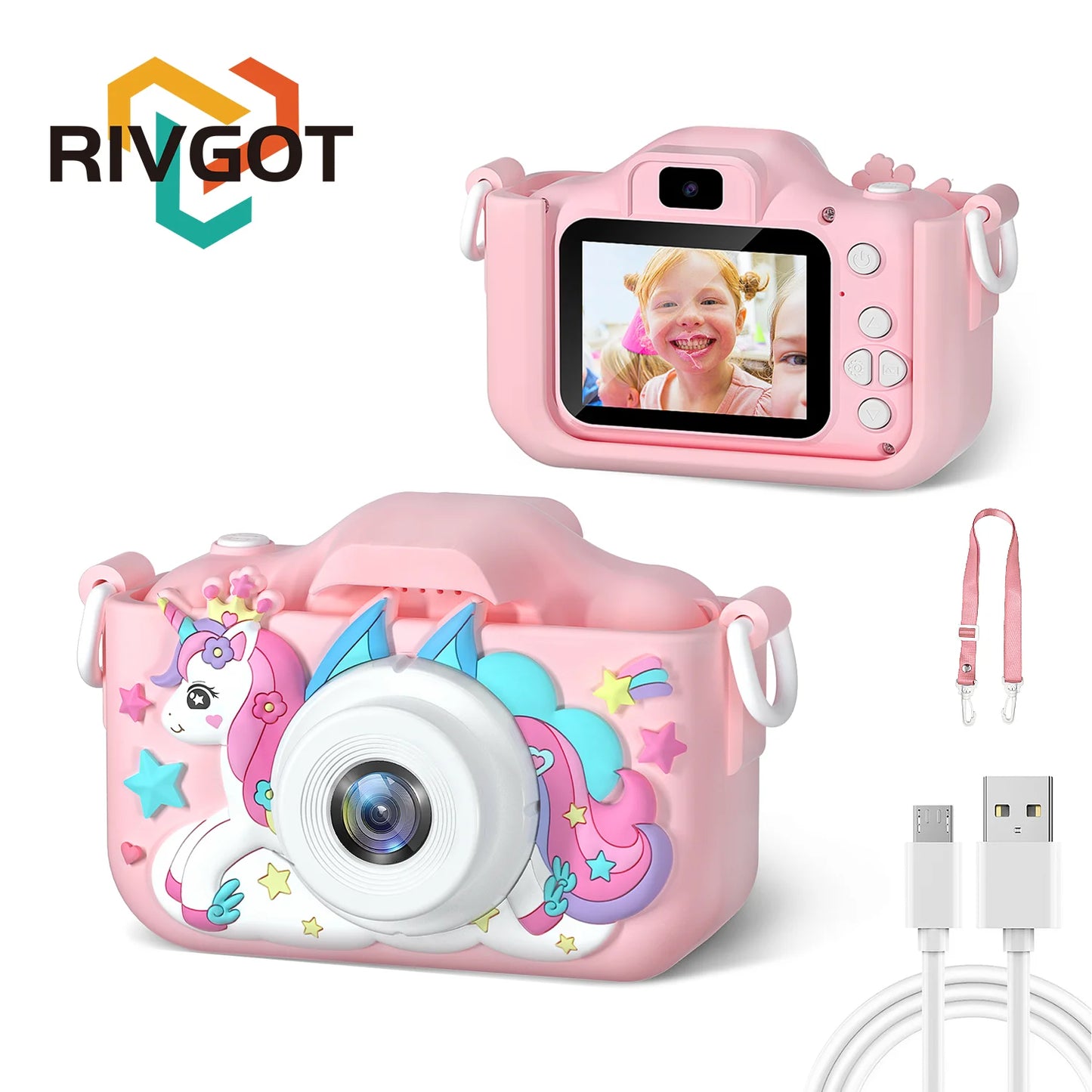 1080P HD Kids Digital Camera — Toddler Video Camera with 2.0-inch Screen & Silicone Case