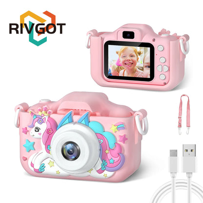 1080P HD Kids Digital Camera — Toddler Video Camera with 2.0-inch Screen & Silicone Case