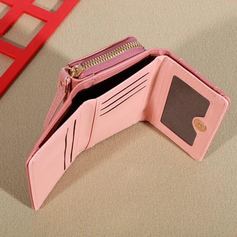 Men’s Fashion Embroidered Love Coin Purse – Trifold Wallet with Multi Card Slots