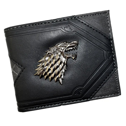 High-Quality Men’s Metal Wolf Wallet – Stylish Purse with Coin Pocket