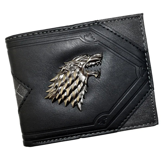 High-Quality Men’s Metal Wolf Wallet – Stylish Purse with Coin Pocket
