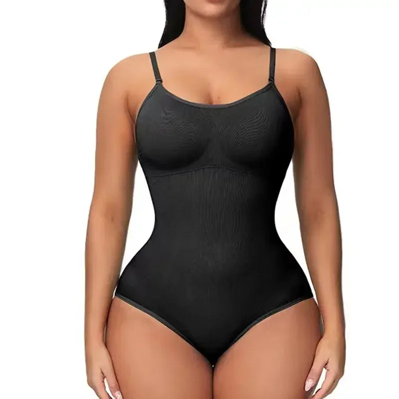 Women's Solid Seamless Shapewear Bodysuit - Tummy Control, Butt Lifting Slimming Body Shaper Underwear