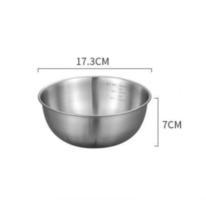 Stainless Steel Mixing Bowl Set (1–3 pcs) with Measurement Scale – Large Capacity Cooking, Baking & Food Storage Bowls for Kitchen Essentials