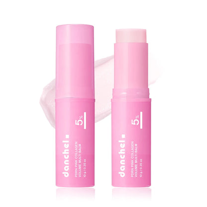 PDRN Pink Collagen Balm Stick - Anti-Aging Moisturizing Balm for Eyes, Neck, Forehead, and Smile Lines