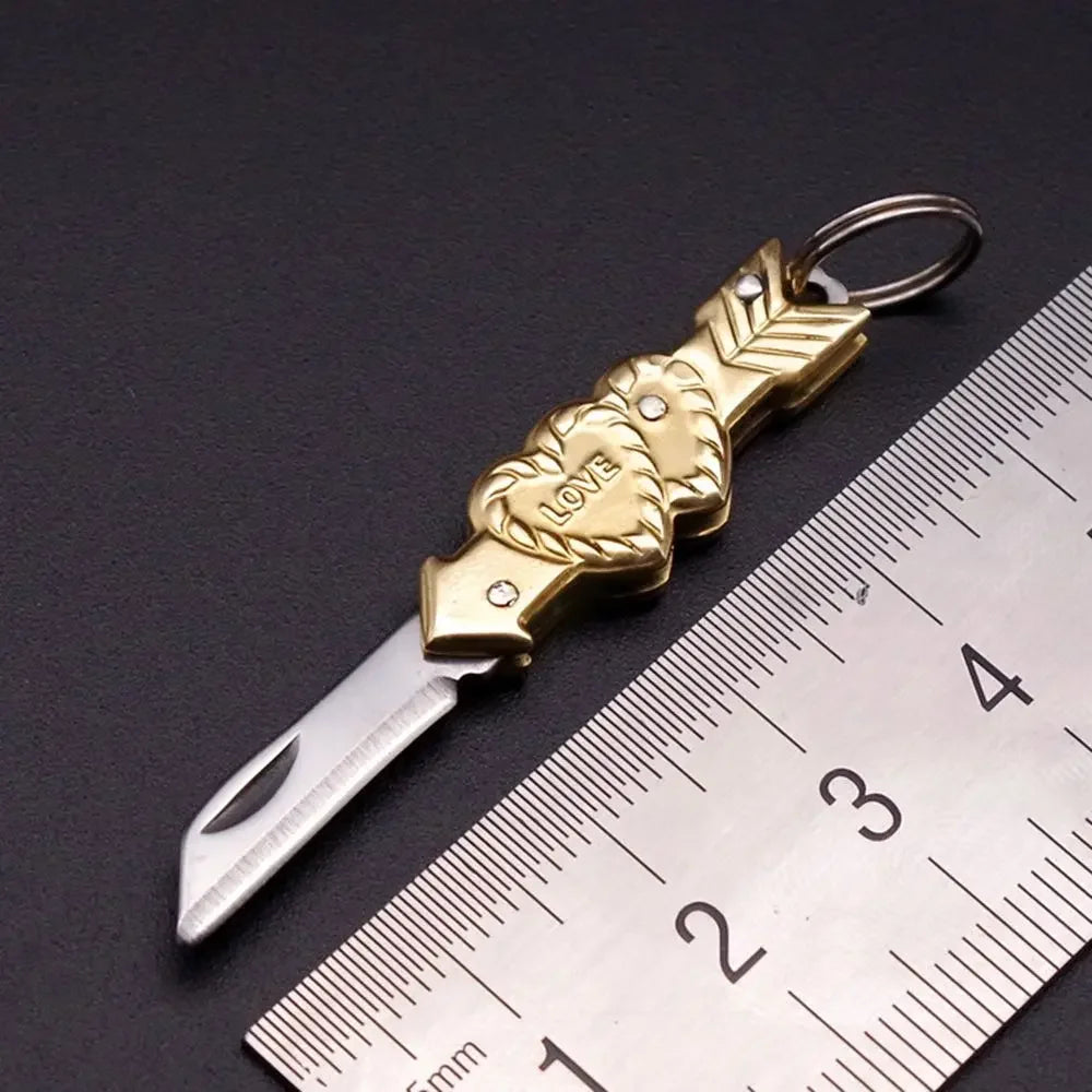 Stainless Steel Folding Knife Keychain - Multifunctional Portable Paring, Unboxing & Utility Tool