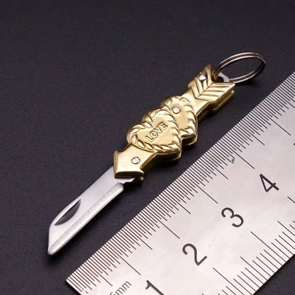 Stainless Steel Folding Knife Keychain - Multifunctional Portable Paring, Unboxing & Utility Tool