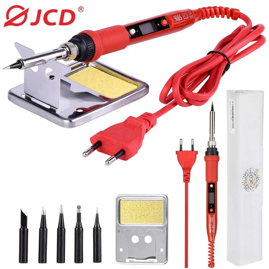 JCD 220V 80W LCD Electric Soldering Iron 908S – Adjustable Temperature with Quality Tips & Soldering Kit