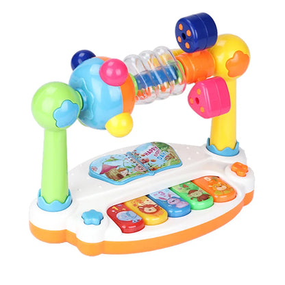 Baby Piano Toy for Toddlers - Rotating Musical Keyboard with Lights & Sounds, Early Learning Educational Toy Gift