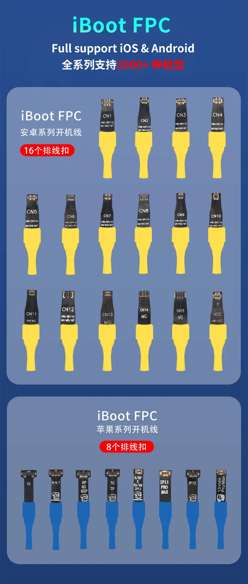 MECHANIC iBoot FPC AD MAX+ Pro Power Boot Cable – For iPhone 5S-15 Pro Max, Samsung, Huawei, Xiaomi Power Supply Test Tool